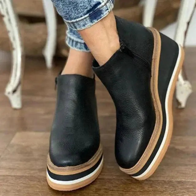 Emma | Women Platform Waterproof Ankle Boots Luvy Boutique