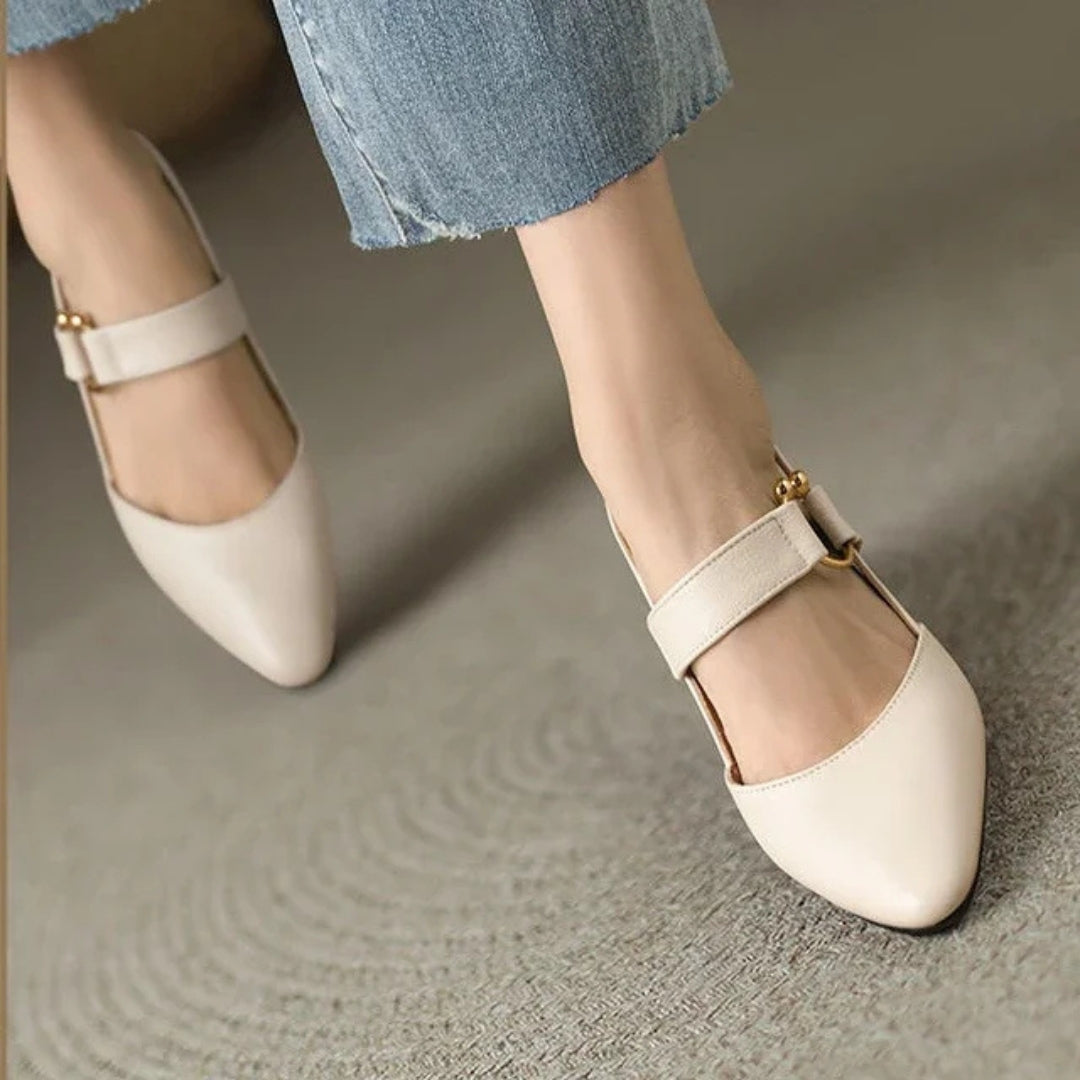 Hannah | Women Elegant Slingback Block Heel Shoes Luvy Boutique