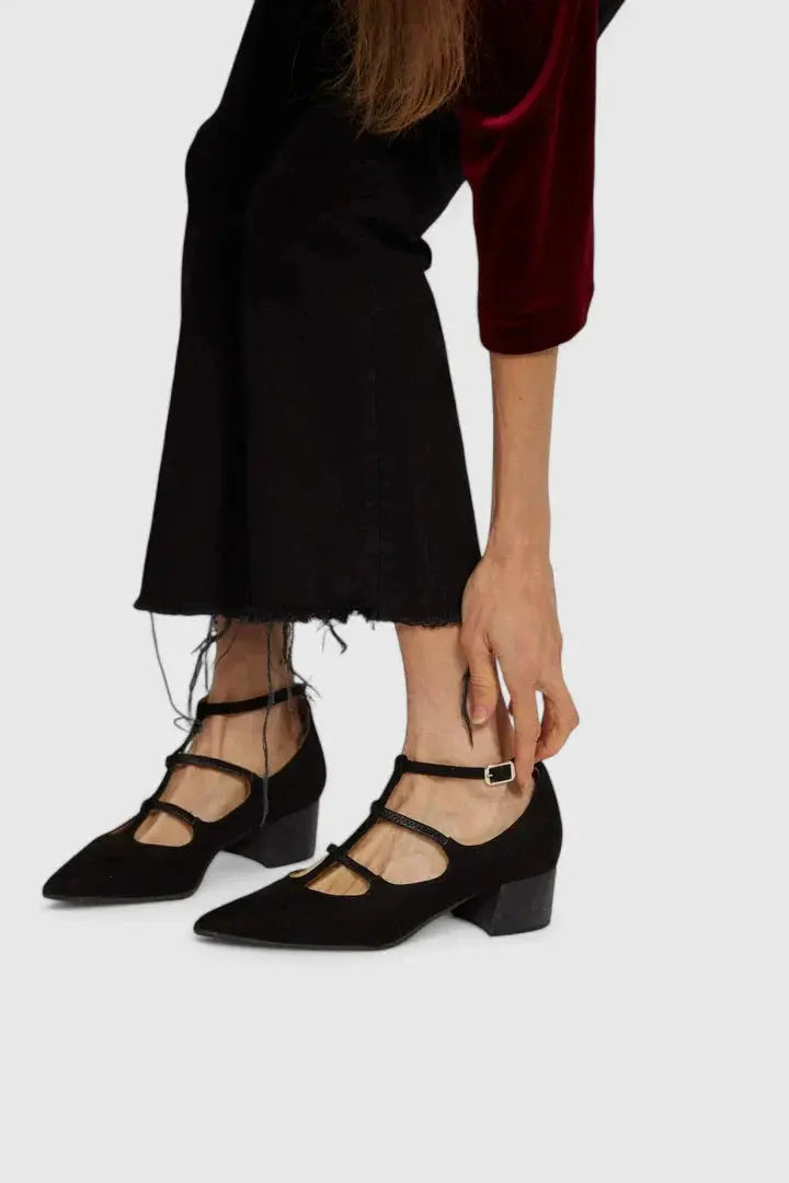 Daisy | Women’s Comfortable T-Strap Low Heel Shoes Luvy Boutique