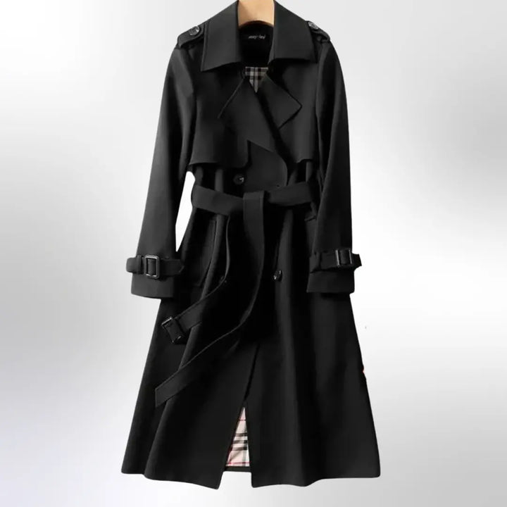 Bella | Women Double Breasted Belted Trench Coat Luvy Boutique