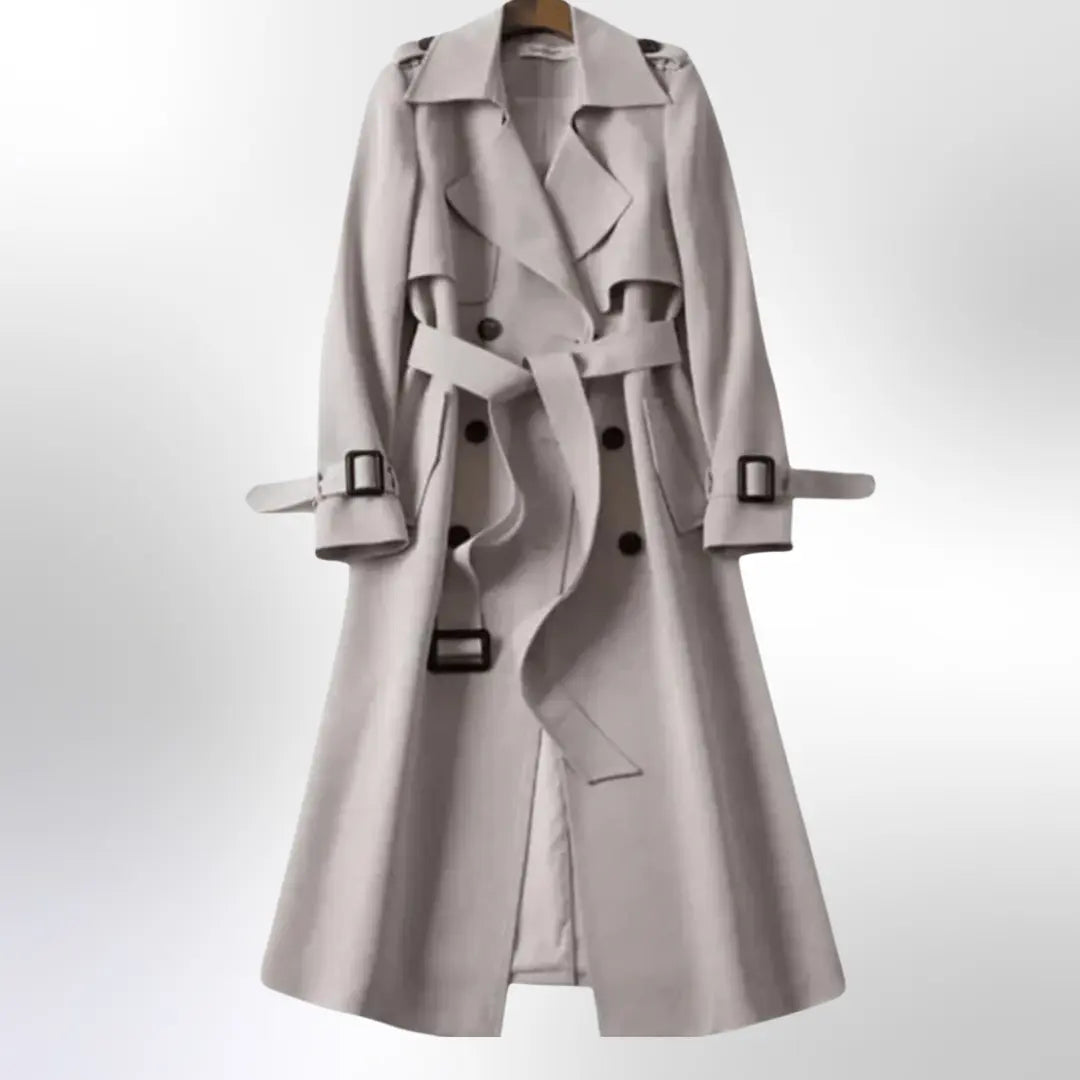 Bella | Women Double Breasted Belted Trench Coat Luvy Boutique
