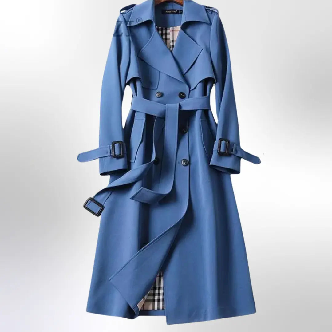 Bella | Women Double Breasted Belted Trench Coat Luvy Boutique