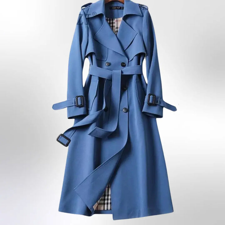 Bella | Women Double Breasted Belted Trench Coat Luvy Boutique