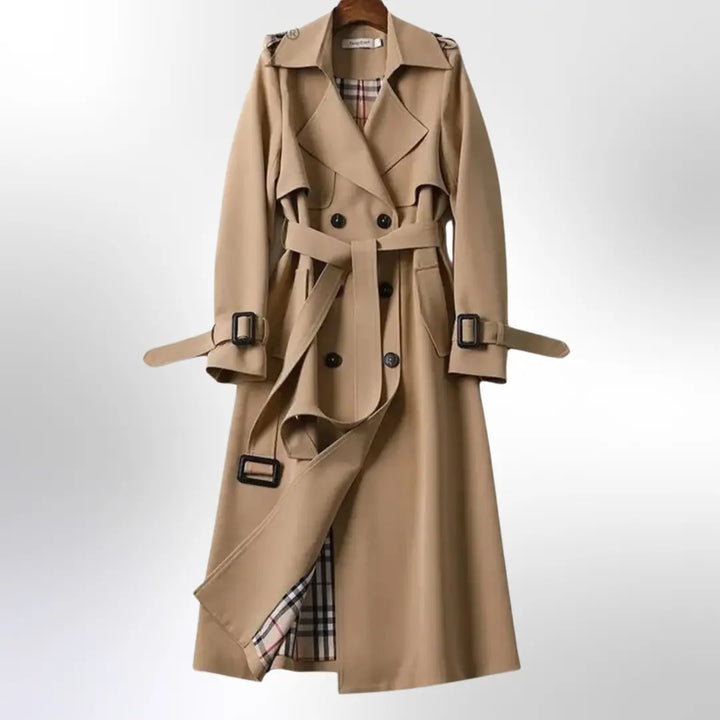 Bella | Women Double Breasted Belted Trench Coat Luvy Boutique