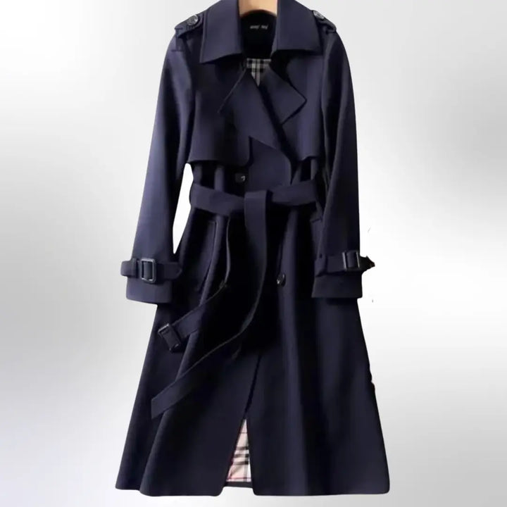 Bella | Women Double Breasted Belted Trench Coat Luvy Boutique