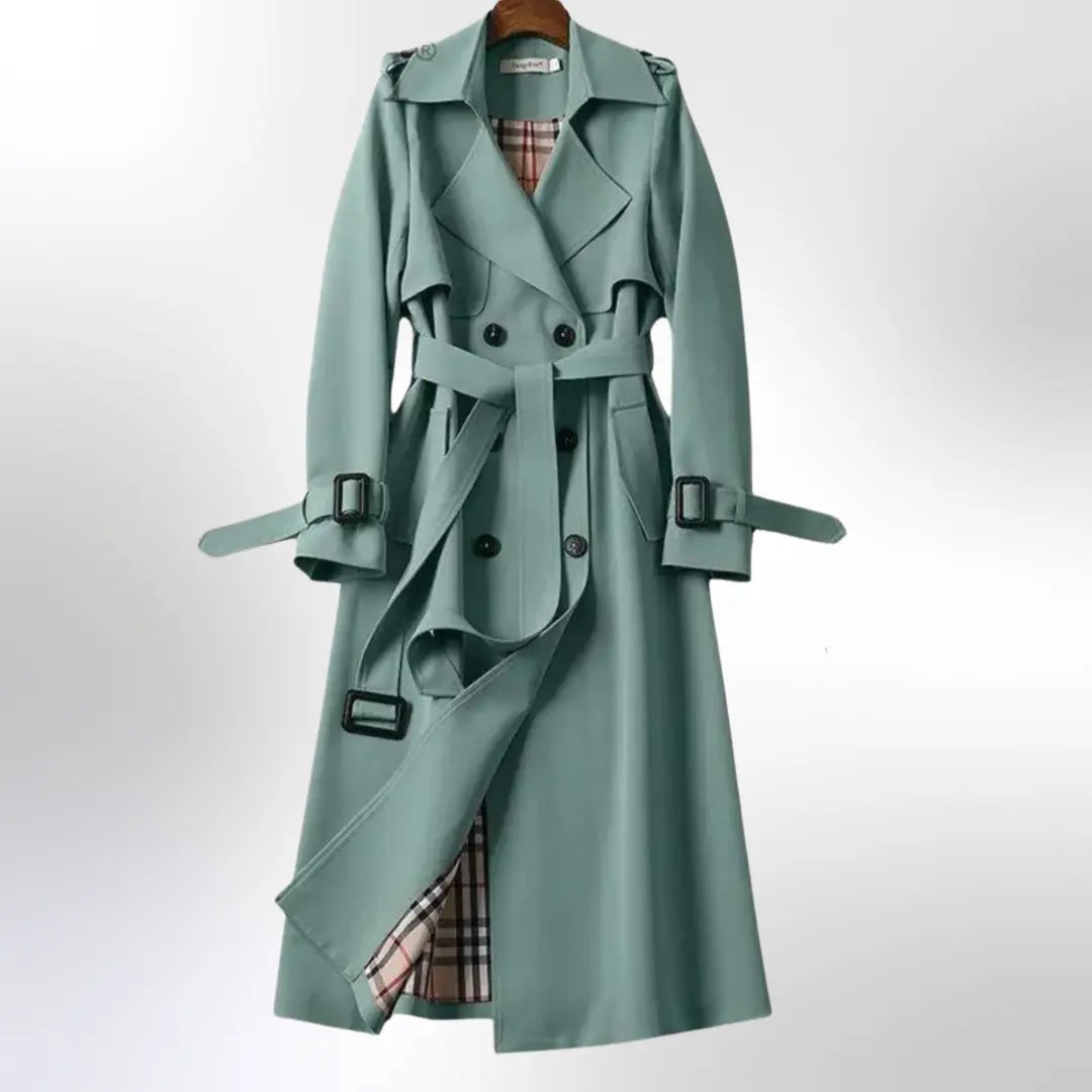 Bella | Women Double Breasted Belted Trench Coat Luvy Boutique