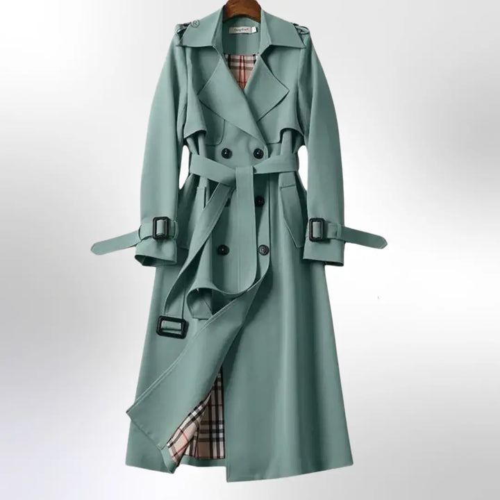Bella | Women Double Breasted Belted Trench Coat Luvy Boutique
