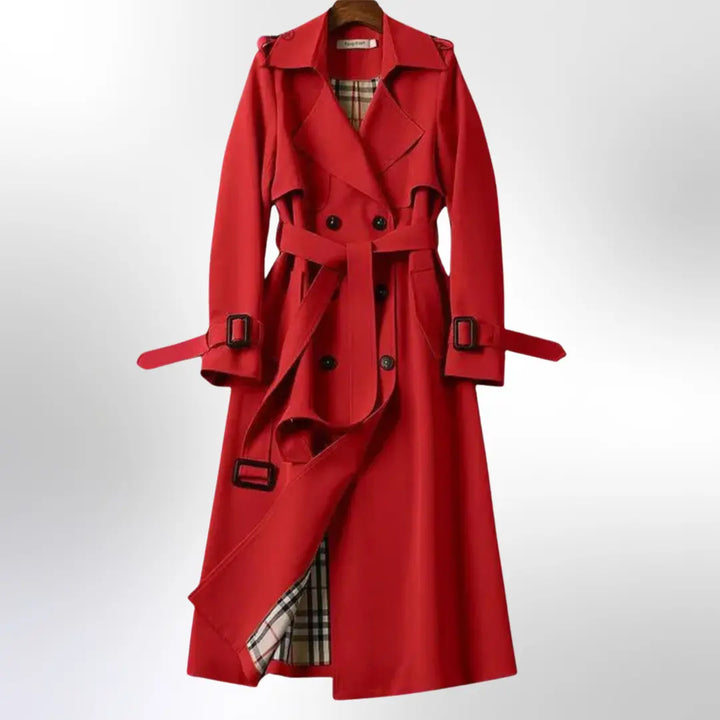Bella | Women Double Breasted Belted Trench Coat Luvy Boutique