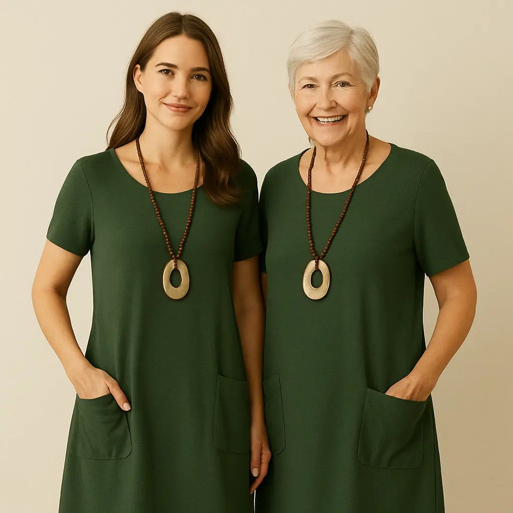 ALMARA | ELEGANT DRESS WITH DISCREET TUMMY COVERAGE Luvy Boutique