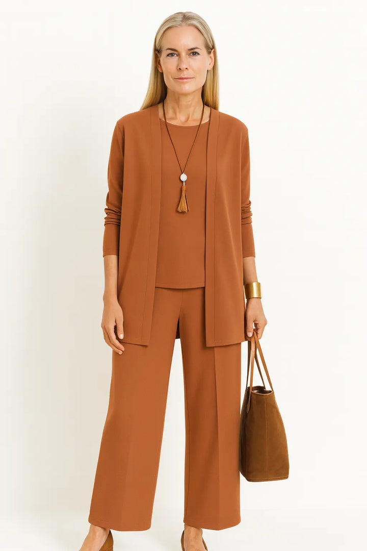 Bianca | Women’s Three Piece Top Cardigan Pants Set Luvy Boutique