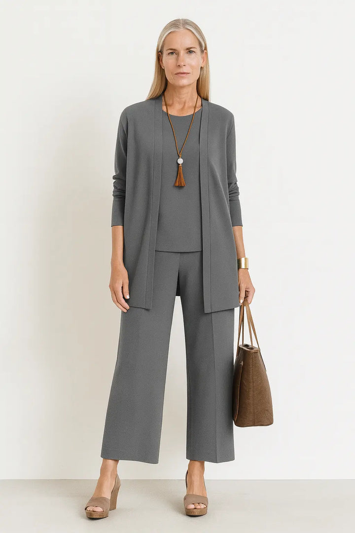 Bianca | Women’s Three Piece Top Cardigan Pants Set Luvy Boutique