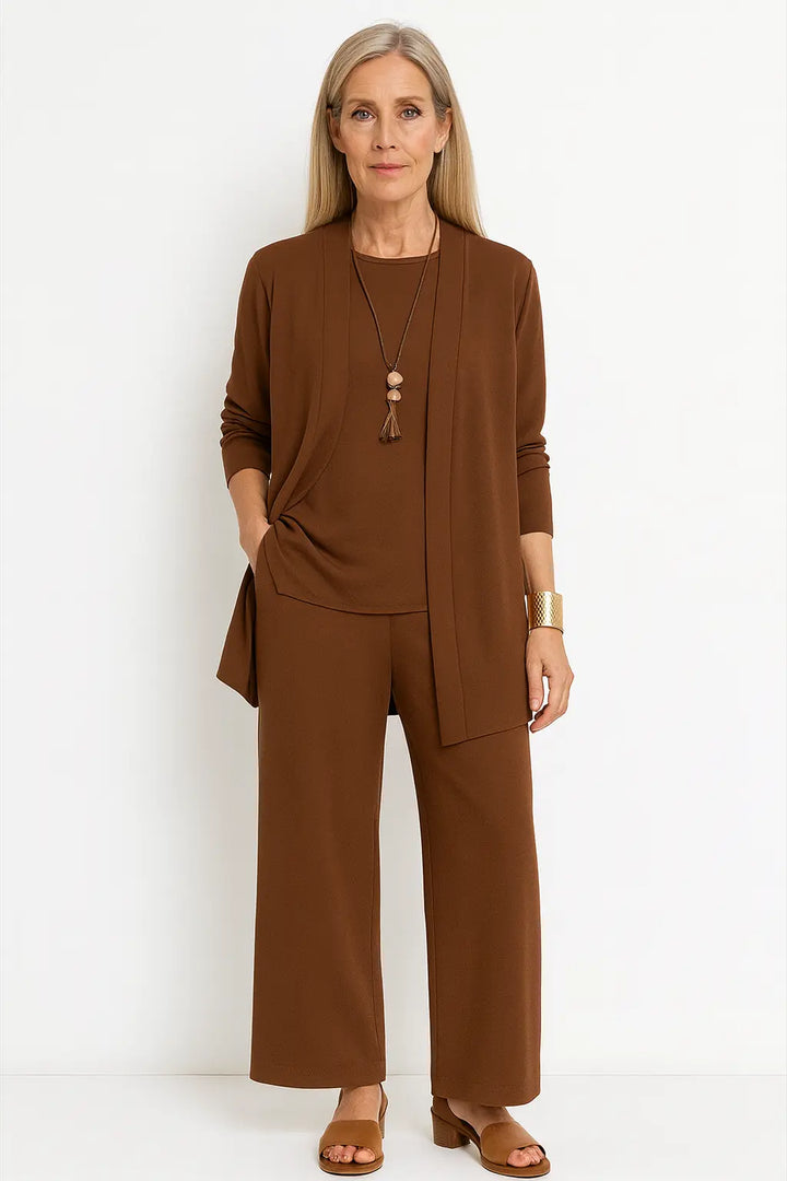 Bianca | Women’s Three Piece Top Cardigan Pants Set Luvy Boutique