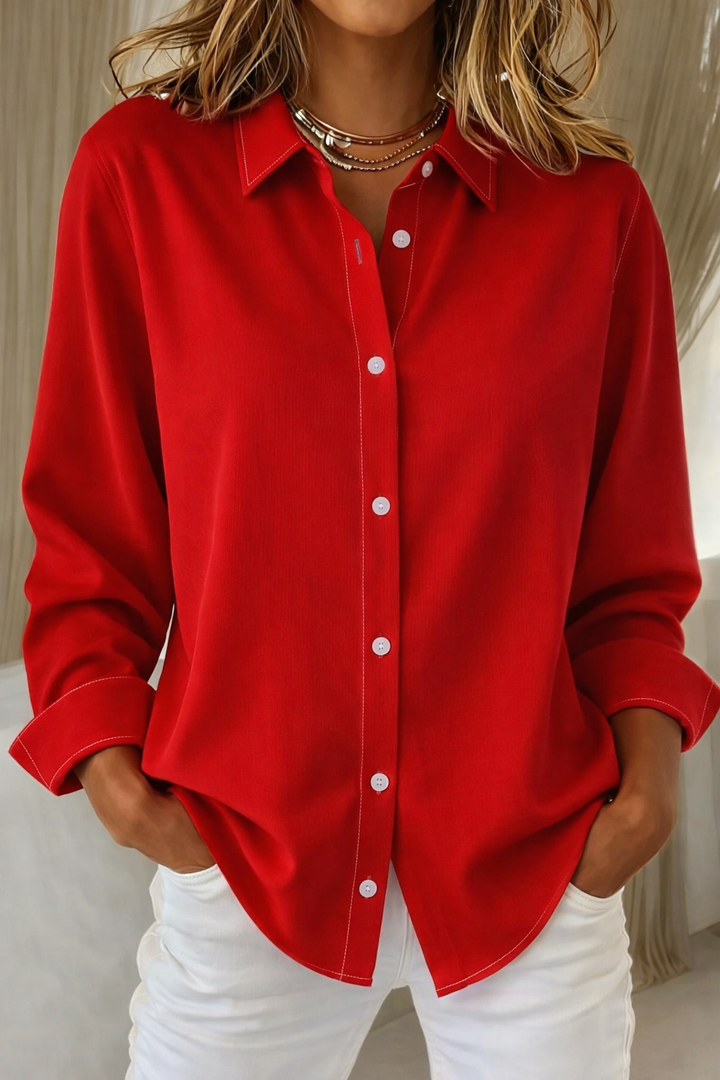 Alyssa | Women’s Button Front Long Sleeve Top Luvy Boutique