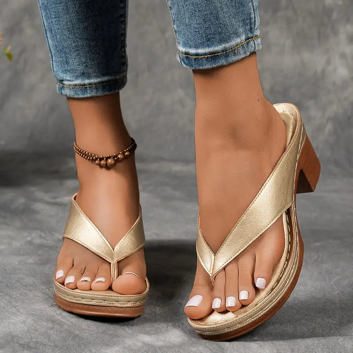 Emily | Womens Orthopedic Slip On Sandal Heels Luvy Boutique