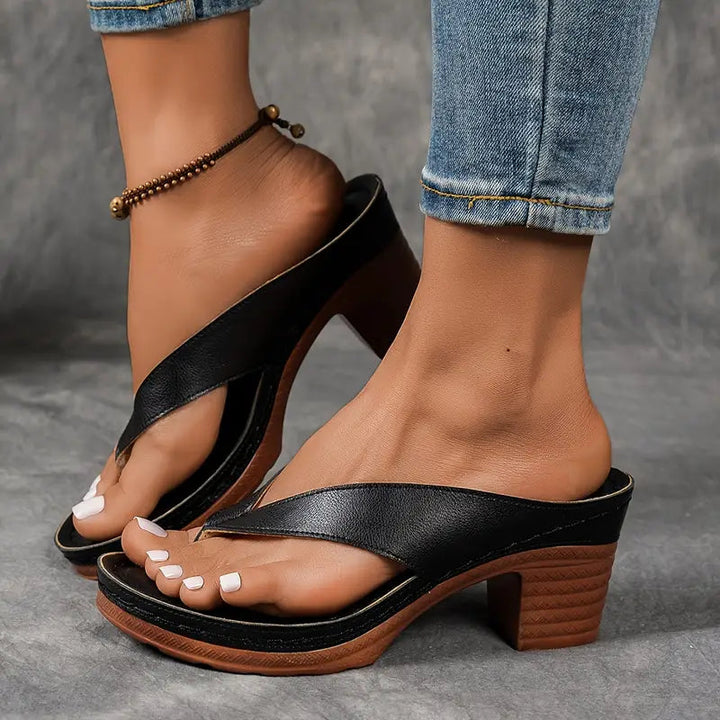 Eleanor | Women’s Open Toe Block Heel Sandals Luvy Boutique