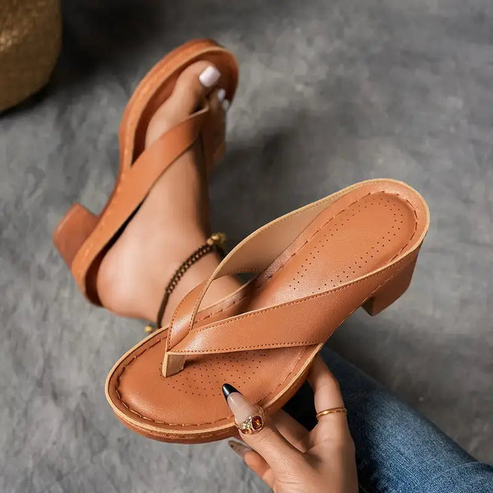 Eleanor | Women’s Open Toe Block Heel Sandals Luvy Boutique