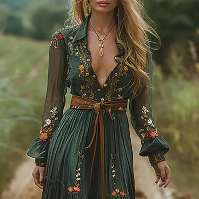Audrey | Women Long Sleeve Maxi Style Dress Luvy Boutique