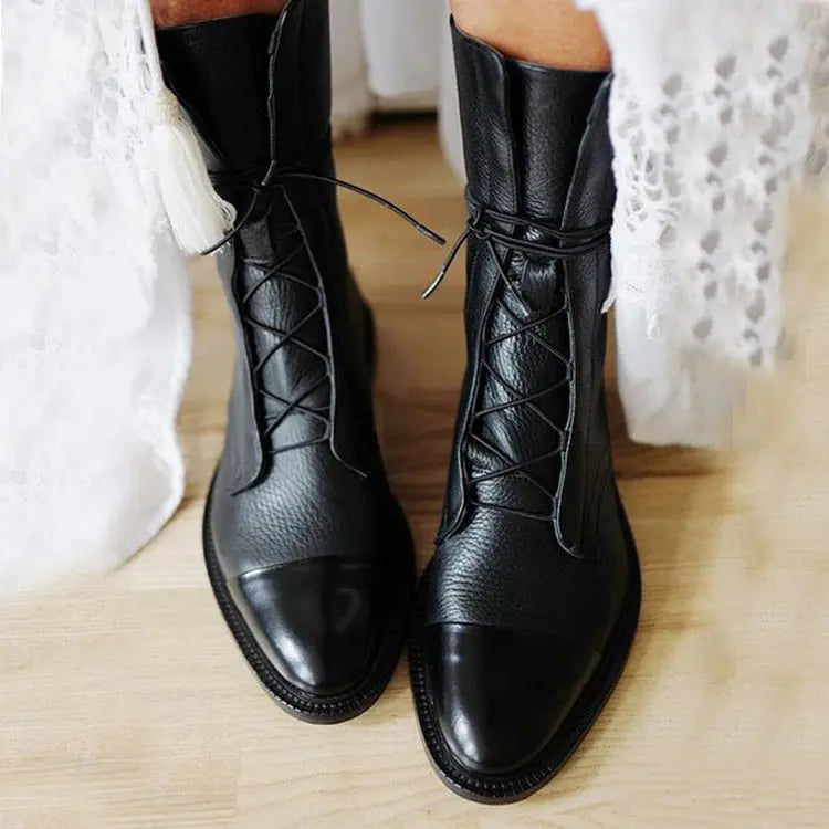 Audrey | Women’s Lace Up Ankle Boots Luvy Boutique