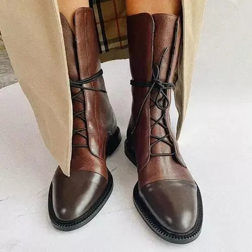 Alyssa | Women Lace Up Ankle Boots Luvy Boutique