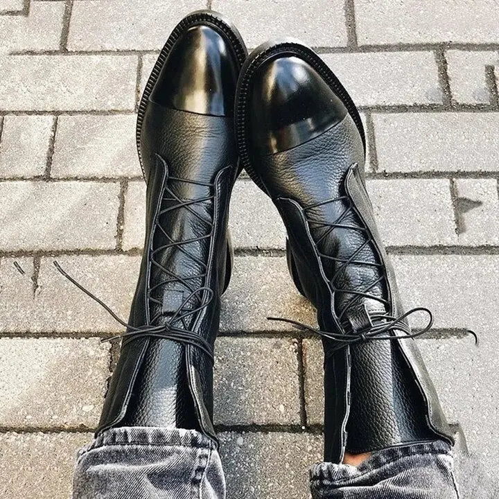 Alyssa | Women Lace Up Ankle Boots Luvy Boutique