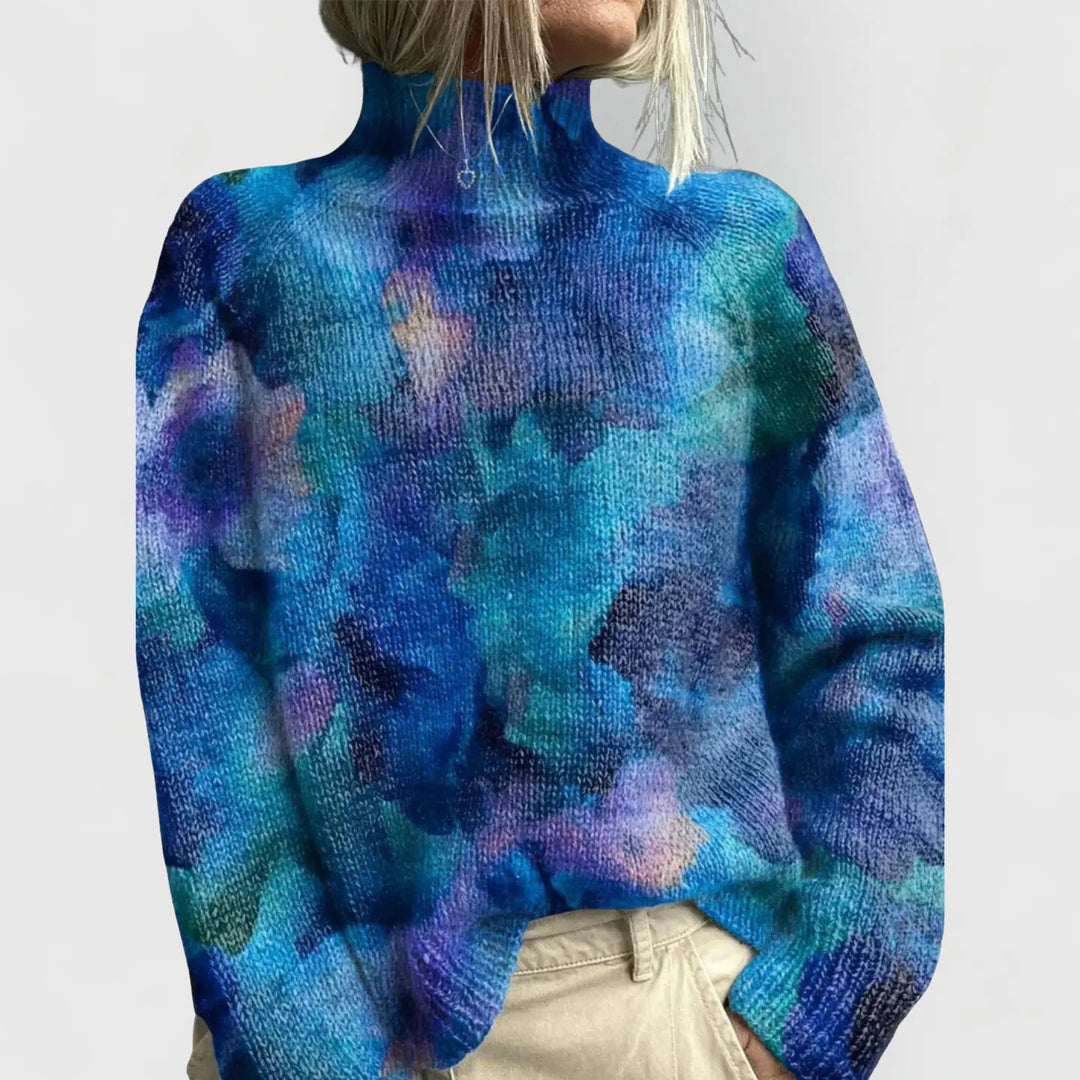 Audrey | Women’s Printed Turtleneck Long Sleeve Sweater Luvy Boutique