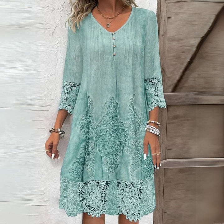 Emily | Women’s Three Quarter Sleeve Mini Dress Luvy Boutique