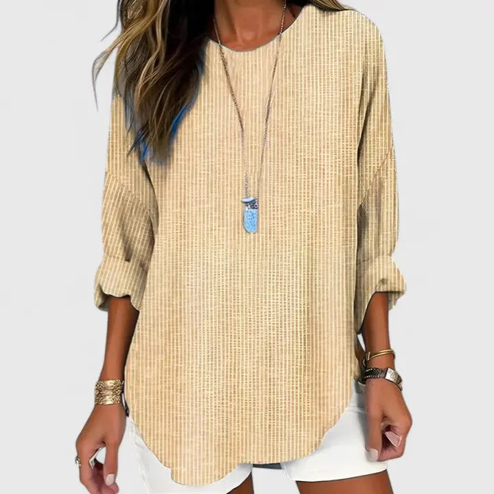 Hannah | Women’s Striped Long Sleeve Casual Blouse Luvy Boutique