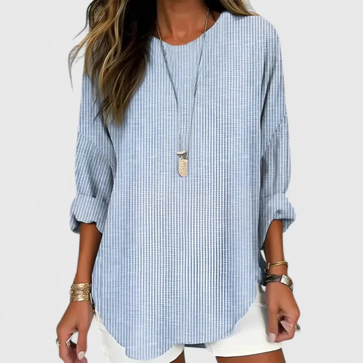 Ella | Womens Striped Relaxed Fit Blouse Shorts Luvy Boutique