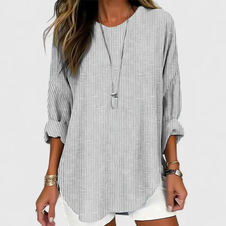 Ella | Womens Striped Relaxed Fit Blouse Shorts Luvy Boutique