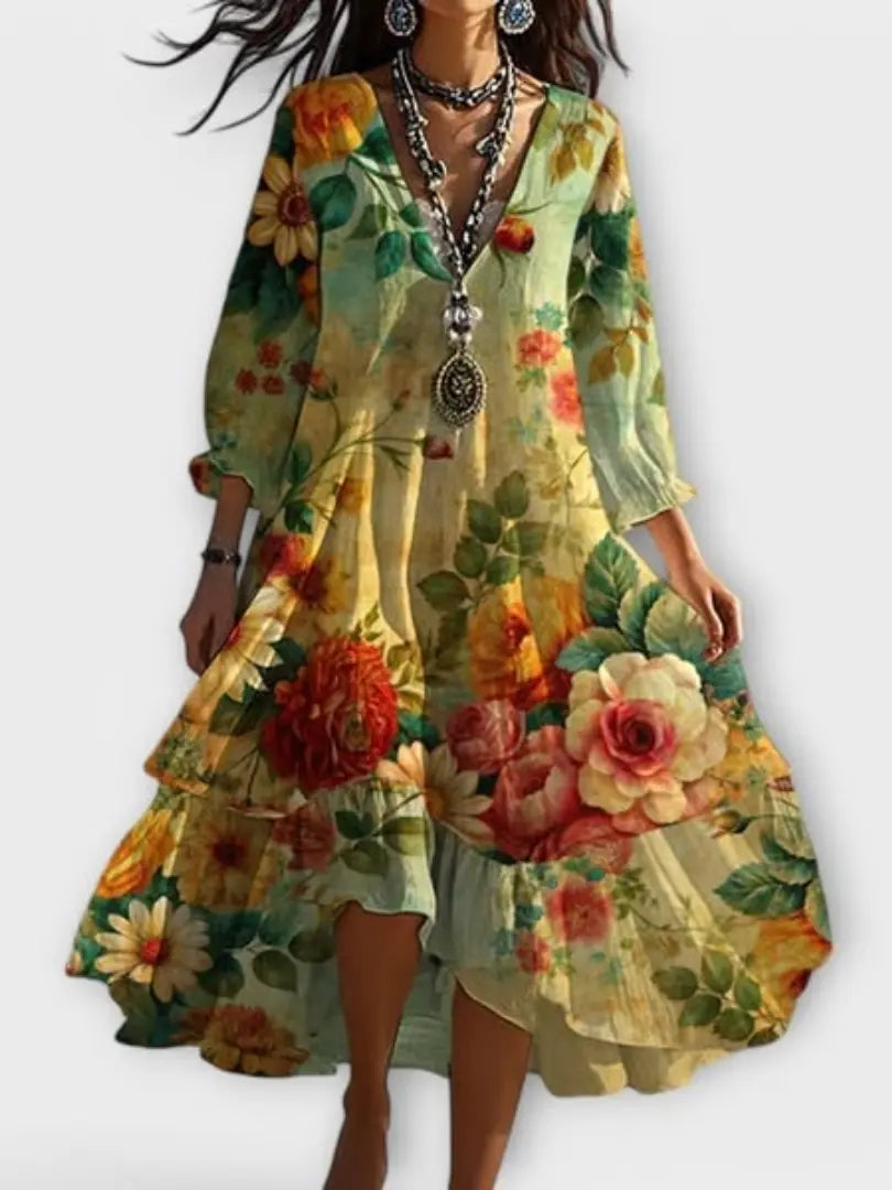 Marina | Vintage Floral Dress Luvy Boutique