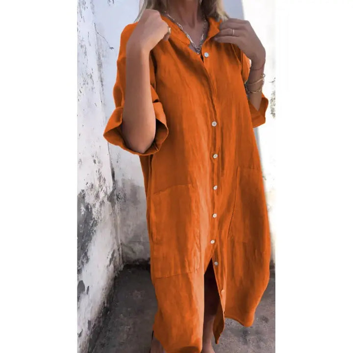Alice | Women's Fit Button Down Short Sleeve Shirt Dress Luvy Boutique