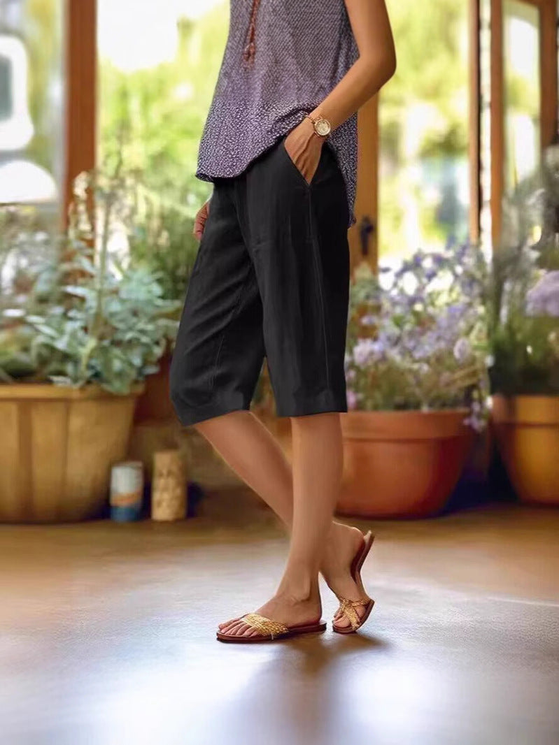 Ava | Women’s Casual Knee Length Pants Luvy Boutique