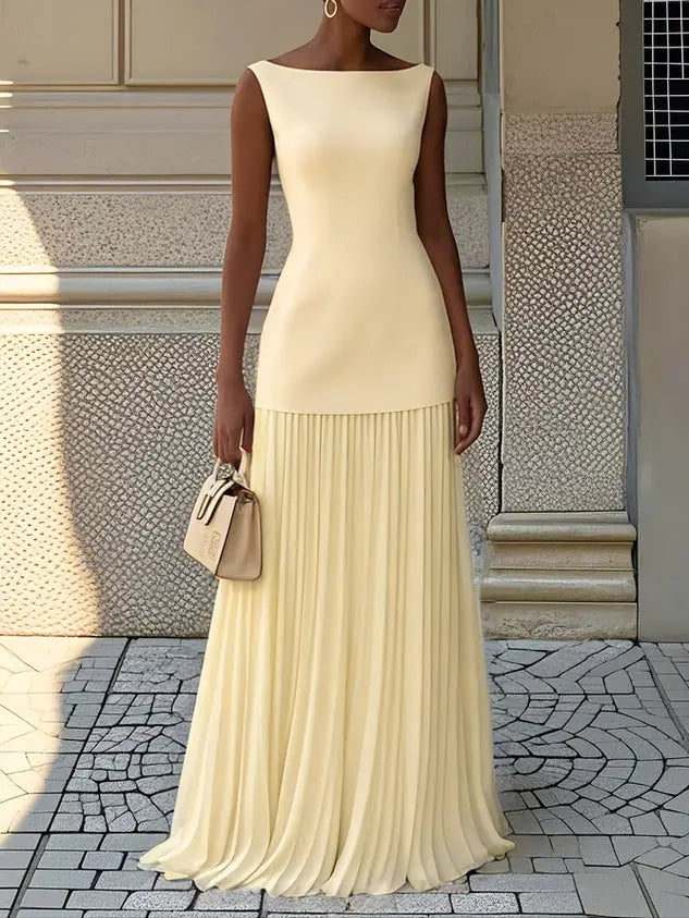 Charlotte | Women Sleeveless Pleated Maxi Dress Luvy Boutique