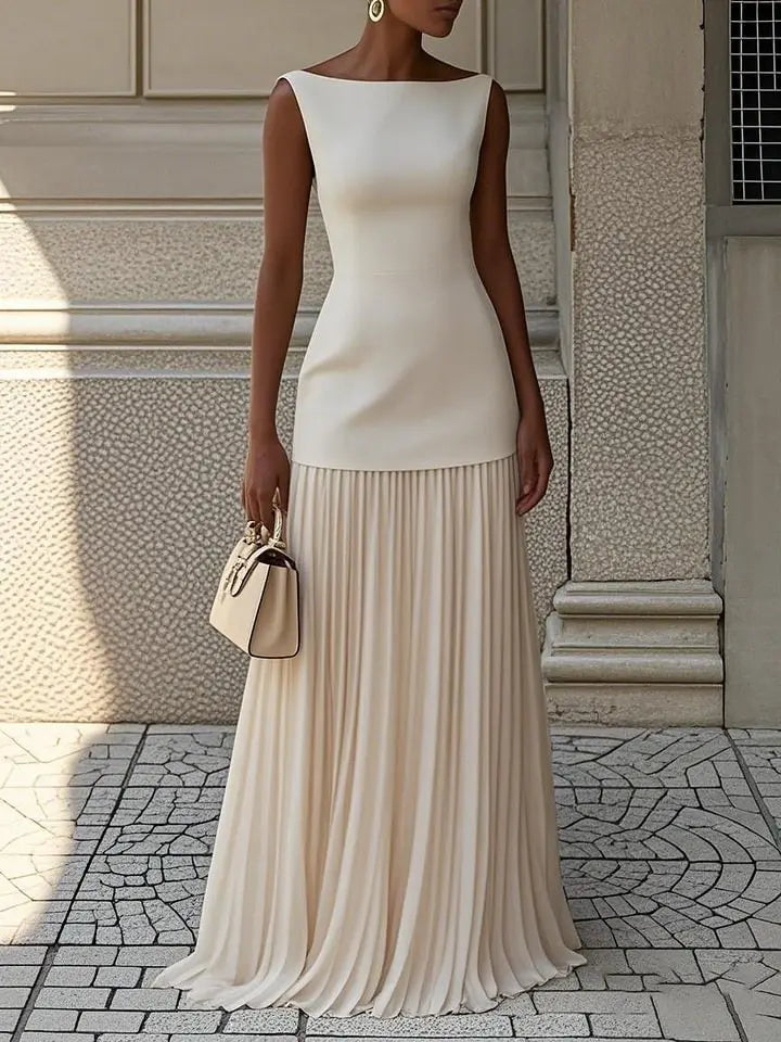 Charlotte | Women Sleeveless Pleated Maxi Dress Luvy Boutique