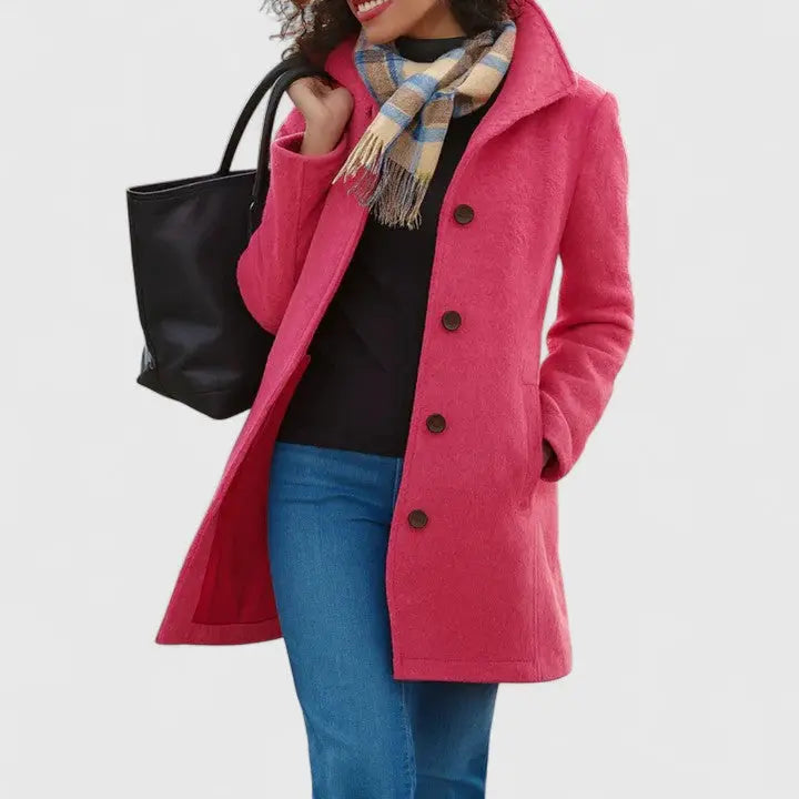 Brooklyn | Women Button Front Long Coat Luvy Boutique