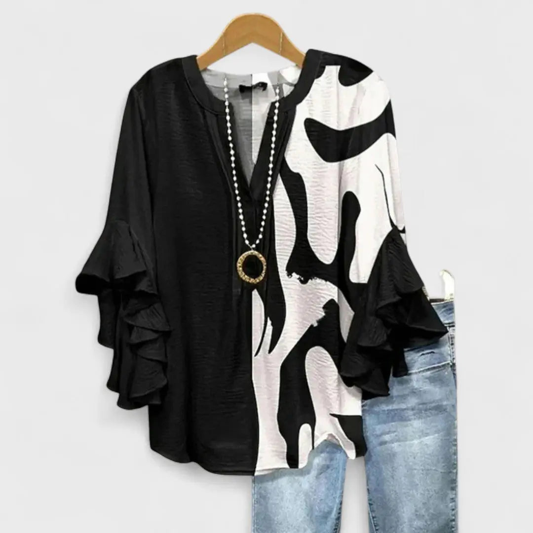 Alyssa | Women Floral Print Ruffle Sleeve Top Luvy Boutique