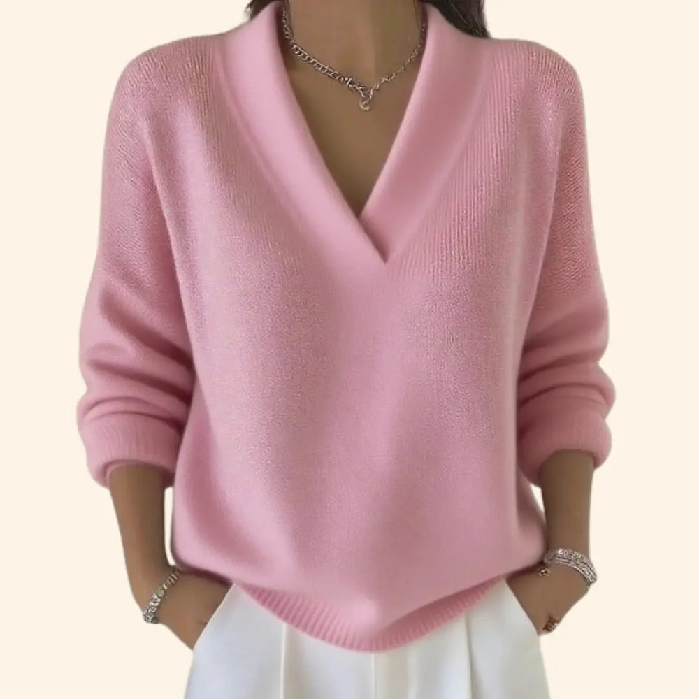 Ella | Women’s Elegant V Neck Casual Sweater Luvy Boutique