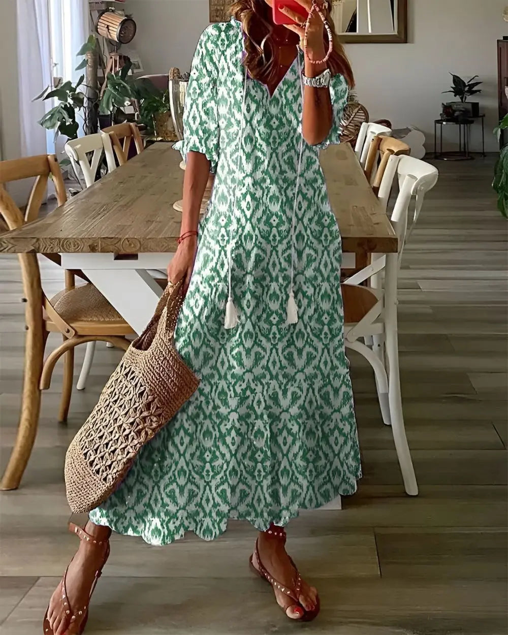 Alyssa | Women's  Printed Maxi Dress Luvy Boutique