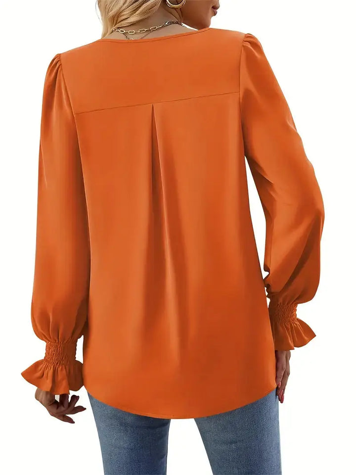Daisy | Chic V-Neck Puff Sleeve Blouse Luvy Boutique