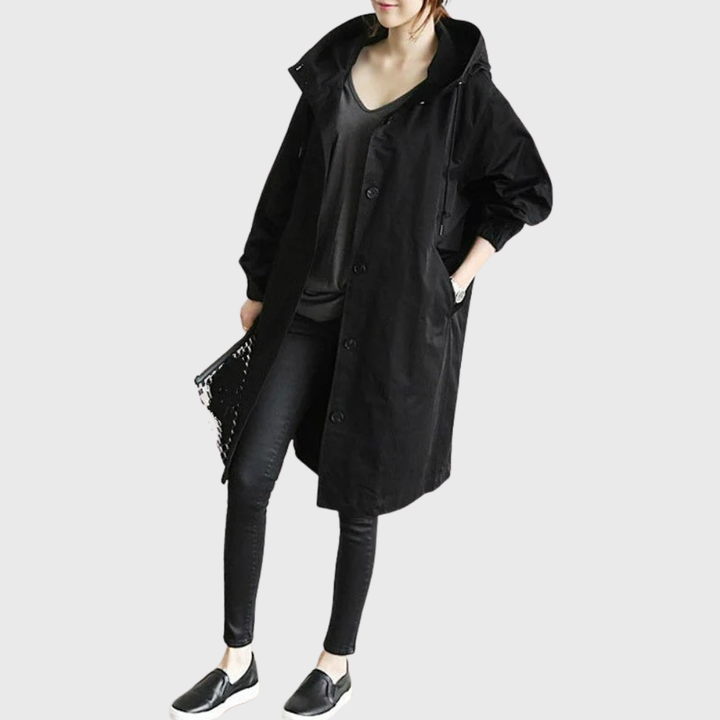 Emma | Women’s Long Button Front Coat Luvy Boutique