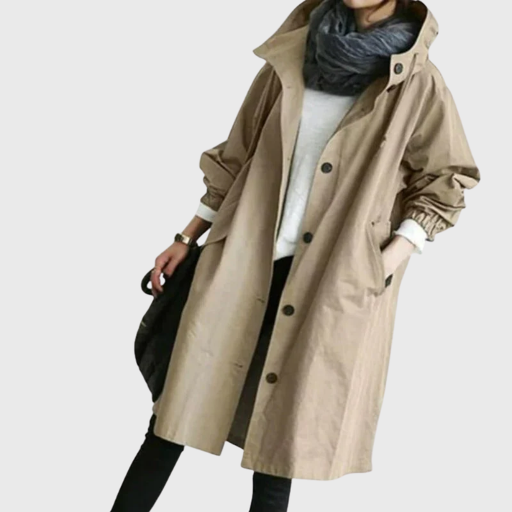 Emma | Women’s Long Button Front Coat Luvy Boutique