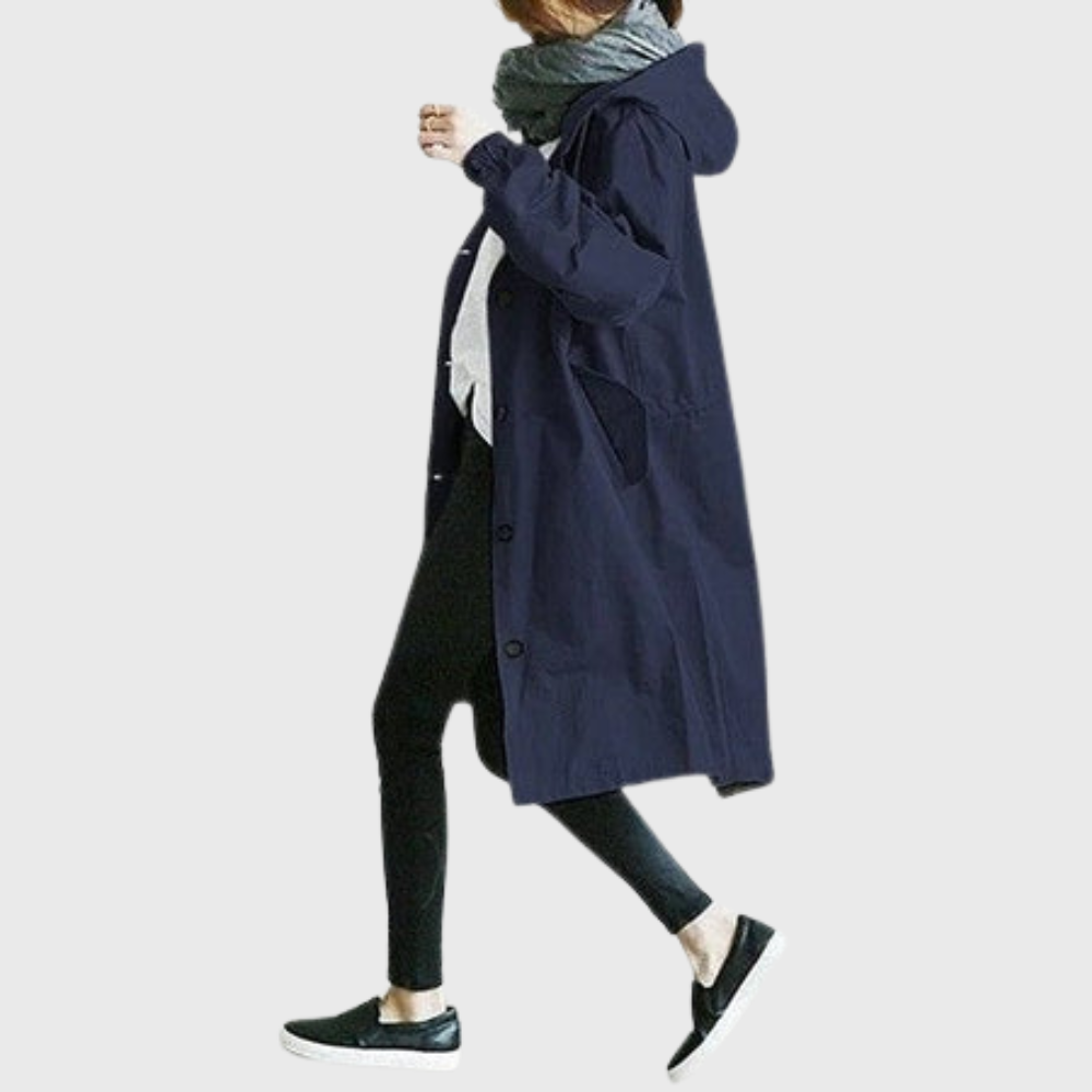 Emma | Women’s Long Button Front Coat Luvy Boutique