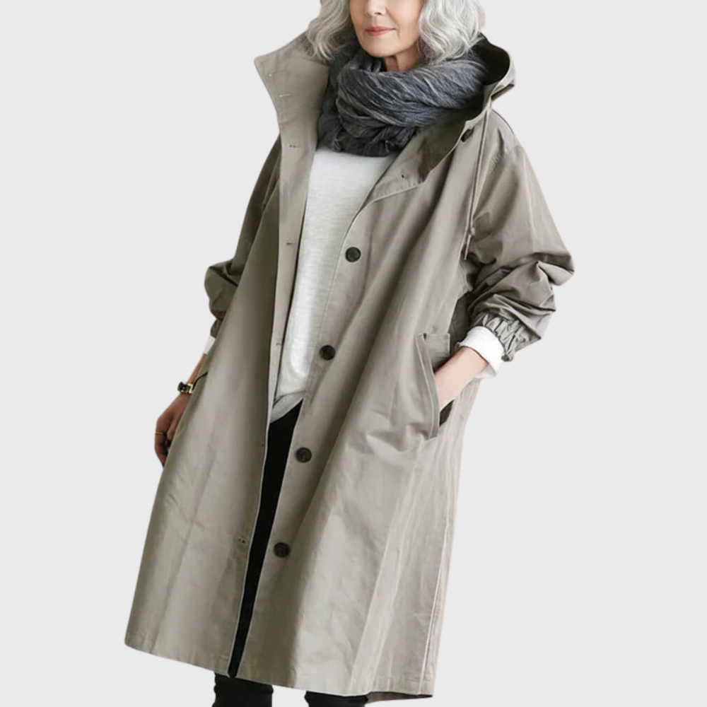 Emma | Women’s Long Button Front Coat Luvy Boutique