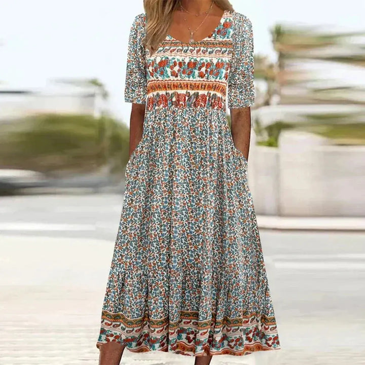 Arabella | Bohemian Floral Plus-Size Summer Dress Luvy Boutique