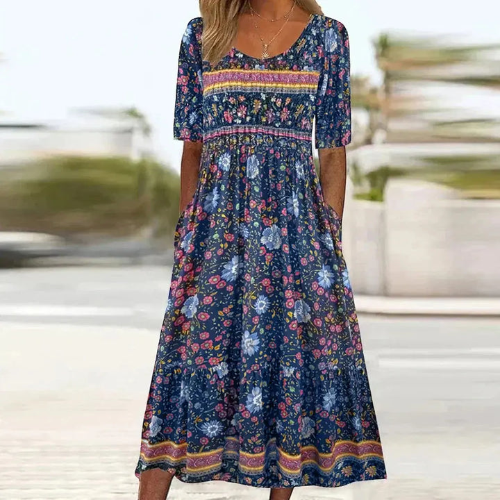 Arabella | Bohemian Floral Plus-Size Summer Dress Luvy Boutique