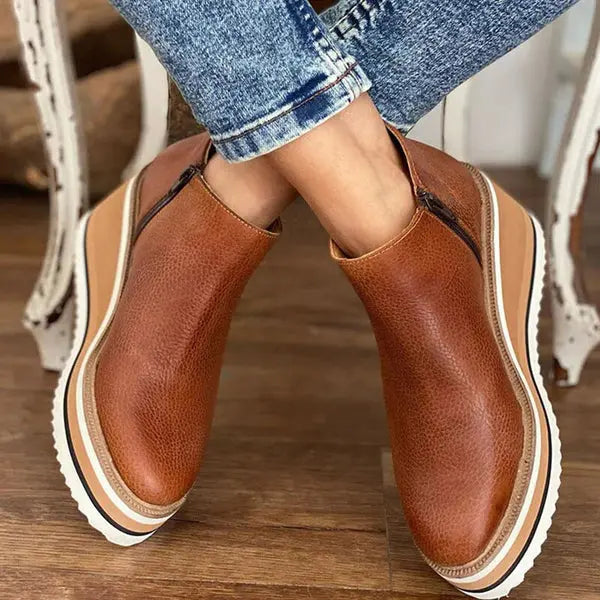 Emma | Women Platform Waterproof Ankle Boots Luvy Boutique