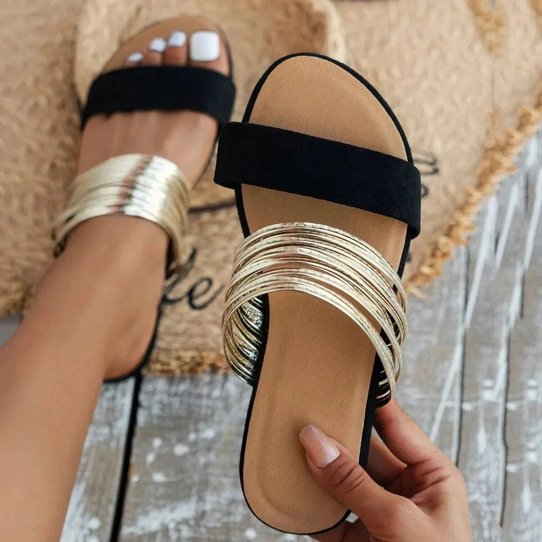 Ivy | Women Stylish Casual Flat Slide Sandals Luvy Boutique