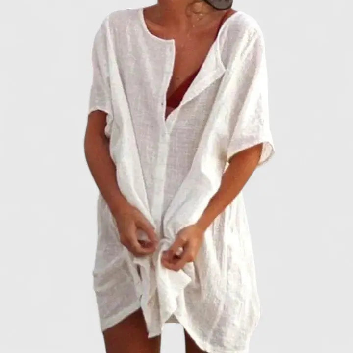 Grace | Women’s Loose Short Sleeve Tunic Dress Luvy Boutique