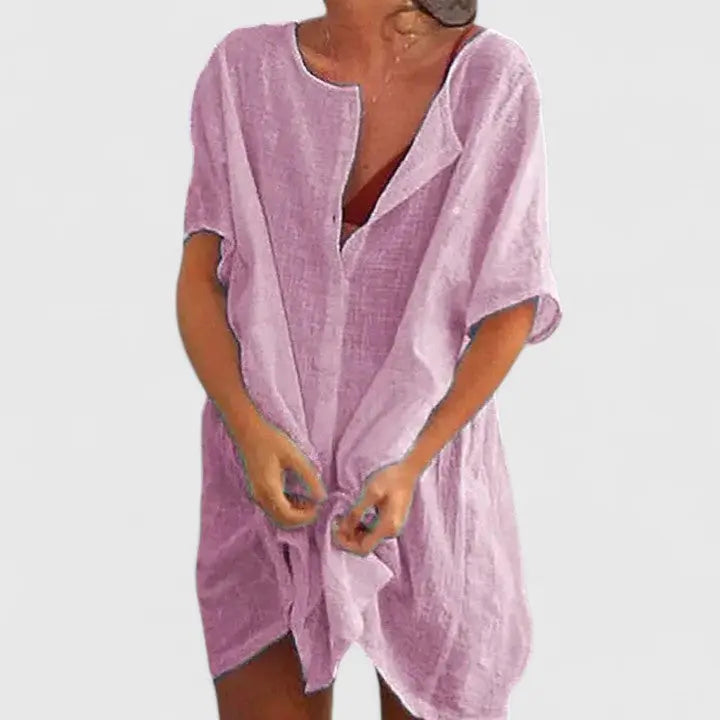 Grace | Women’s Loose Short Sleeve Tunic Dress Luvy Boutique