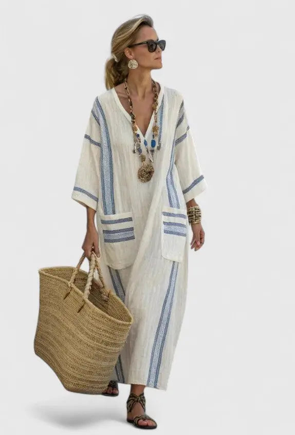 Georgia | Womens V Neck Loose Maxi Dress Luvy Boutique